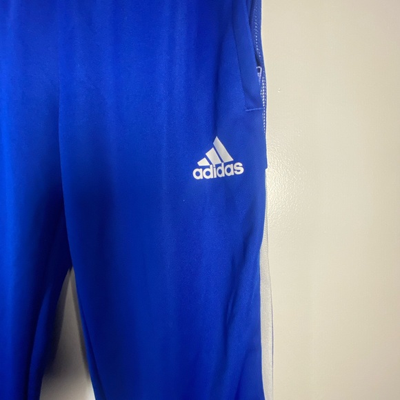 adidas Blue Joggers with White Stripes - Picture 2 of 7